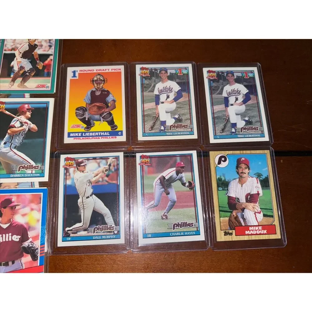 Philadelphia Phillies Lot Baseball Cards Mike Lieberthal Dale Murphy Maddux